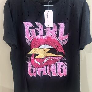 Black 'Girl Gang' Graphic Tee